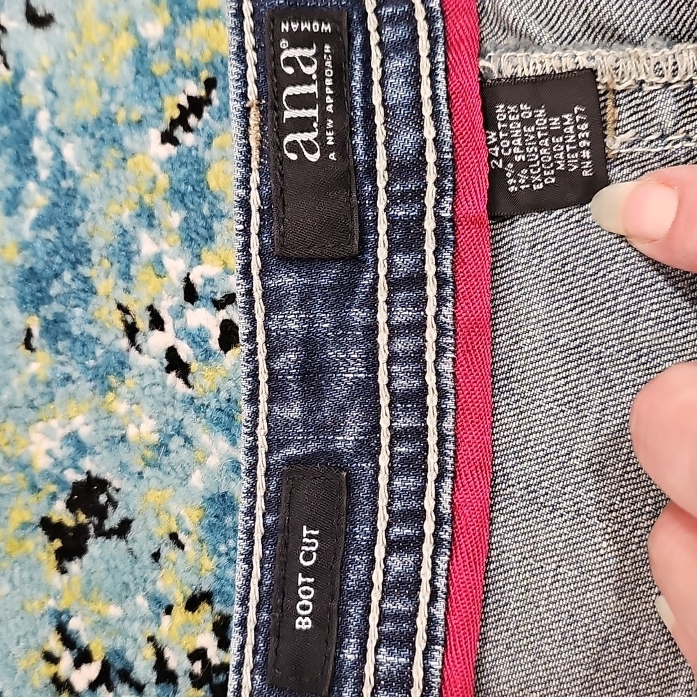a.n.a Blue Flare Boot Cut/Wide Leg Jeans - Picture 5 of 7